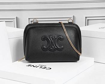 Celine Clutch on Chain IN smooth calfskin black 16.5x11x8cm