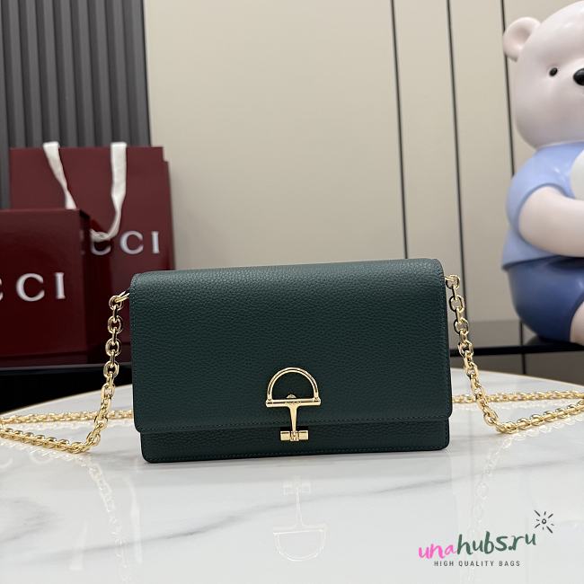 Gucci Half Horsebit wallet on chain green 20x12x3.5cm - 1