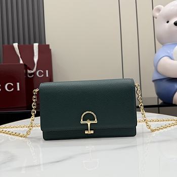 Gucci Half Horsebit wallet on chain green 20x12x3.5cm