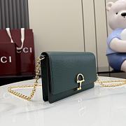 Gucci Half Horsebit wallet on chain green 20x12x3.5cm - 5
