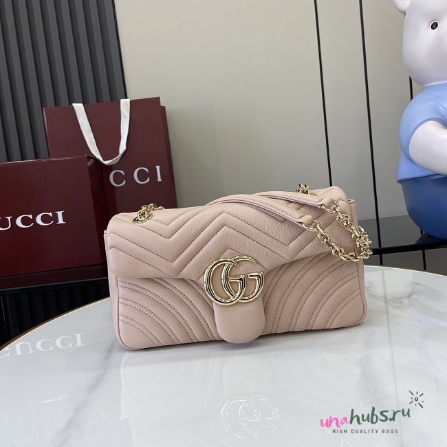 Gucci Marmont medium shoulder bag pink Beige 26x15x7cm - 1