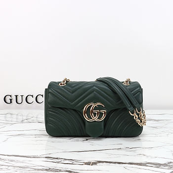Gucci Marmont medium shoulder bag pink green 26x15x7cm