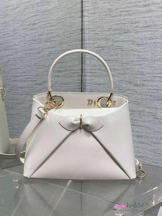Dior Cigale Bag Shiny Supple White 28x10x22cm - 1