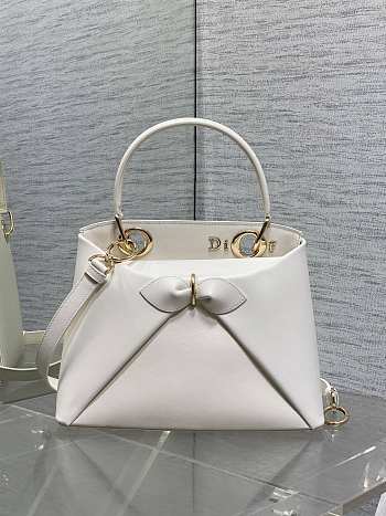 Dior Cigale Bag Shiny Supple White 28x10x22cm