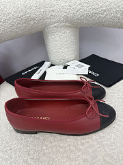 Chanel Black Burgundy Ballerina Flat - 3