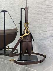 Dior Saddle Bag Dark Brown with Strap 24x6x18cm - 5