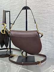 Dior Saddle Bag Dark Brown with Strap 24x6x18cm - 4