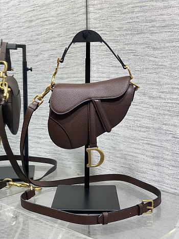 Dior Saddle Dark Brown Strap 19.5x6x15cm