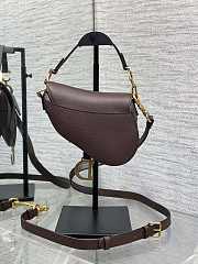 Dior Saddle Dark Brown Strap 19.5x6x15cm - 4