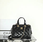 Chanel 25A Black Bolsa CC Bowling Bag 21x17x13cm - 1