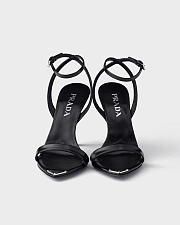 Prada Brushed leather sandals Black 10cm - 4
