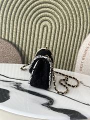 Chanel Flap Bag Black Tweed 20x13x7cm - 4