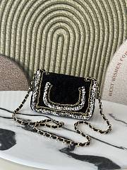 Chanel Flap Bag Black Tweed 20x13x7cm - 2