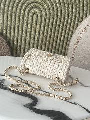 Chanel Flap Bag White Tweed 20x13x7cm - 5