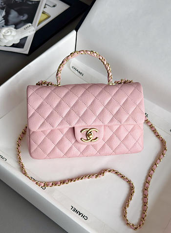 Chanel Top Handle Pink Caviar 22.5x13.5x6cm
