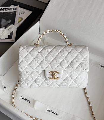 Chanel Top Handle White Caviar 22.5x13.5x6cm