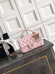 Chanel Classic bag with handle Pink Lambskin 20x12x6cm - 1