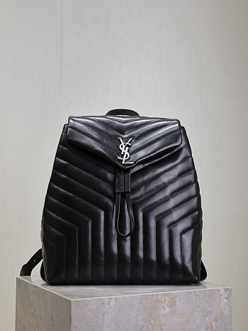 YSL Backpack Black Silver 33×26×13cm