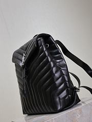 YSL Backpack Black Silver 33×26×13cm - 5