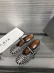 Alaia Crystal-embellished leather ballet flats - 1