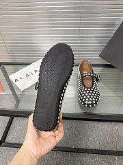 Alaia Crystal-embellished leather ballet flats - 5