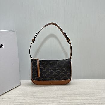 Celine Shoulder bag Triomphe canvas calfskin 21x13x5cm