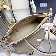 Prada Bonnie Leather Handbag Beige 38x30x12cm - 2