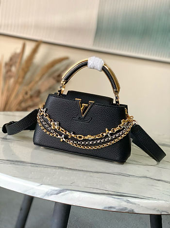 Louis Vuitton Mini Capucines Black 22x12x8cm