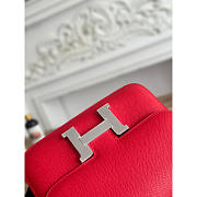 Hermes Constance 19 Epsom Silver Red - 2
