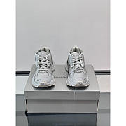 Balenciaga Runner Sneakers In Silver Glitter Mesh And Nylon - 4