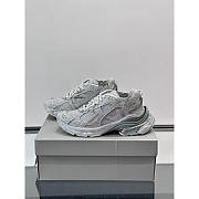 Balenciaga Runner Sneakers In Silver Glitter Mesh And Nylon - 2