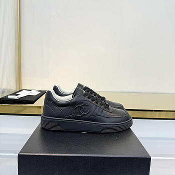 Chanel CC Logo Sneakers Leather Black