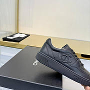 Chanel CC Logo Sneakers Leather Black - 4