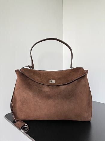 Balenciaga Rodeo Handbag Large Dark Brown 40x30x13cm