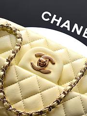 Chanel Classic bag with handle Light Yellow Lambskin 20x12x6cm - 3