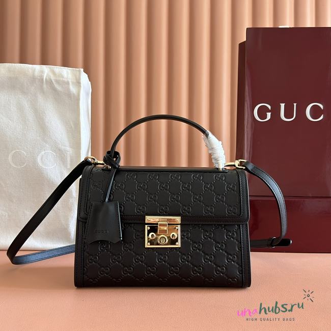 Gucci Padlock medium top handle bag black 26x18x11.5cm - 1