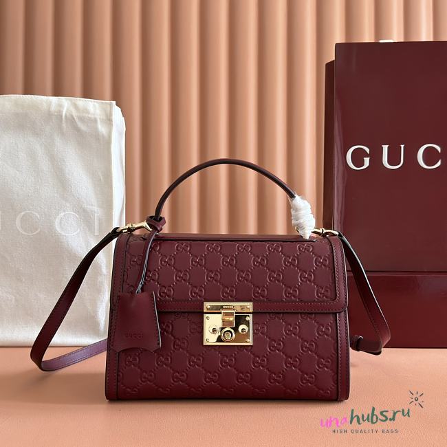 Gucci Padlock medium top handle bag red 26x18x11.5cm - 1