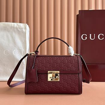 Gucci Padlock medium top handle bag red 26x18x11.5cm