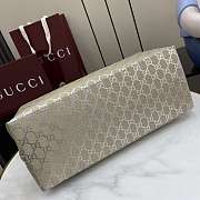 Gucci GG Emblem tote bag in silver fabric 38x25x15cm - 2