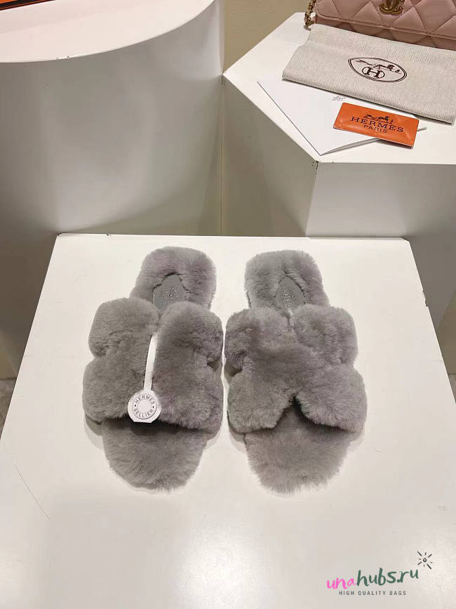 Hermes Grey Slides - 1