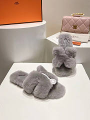 Hermes Grey Slides - 4