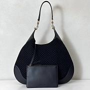 Gucci B Medium Shoulder Bag Black Suede - 49x46x4cm - 1