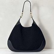 Gucci B Medium Shoulder Bag Black Suede - 49x46x4cm - 4