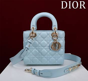 Dior Small Lady Bag Blue 20x16.5x8cm