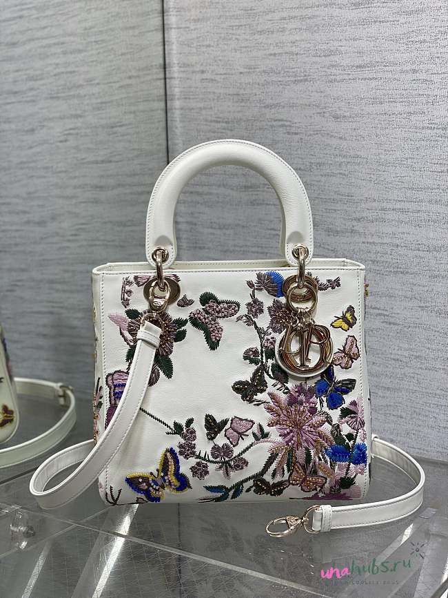Dior Lady Bag Flower White 24cm - 1