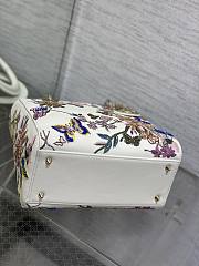 Dior Lady Bag Flower White 24cm - 5