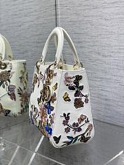 Dior Lady Bag Flower White 24cm - 3