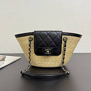 Chanel Raffia Black tote Bag 34x17x12.5cm - 1