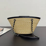 Chanel Raffia Black tote Bag 34x17x12.5cm - 4