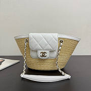 Chanel Raffia White tote Bag 34x17x12.5cm - 1